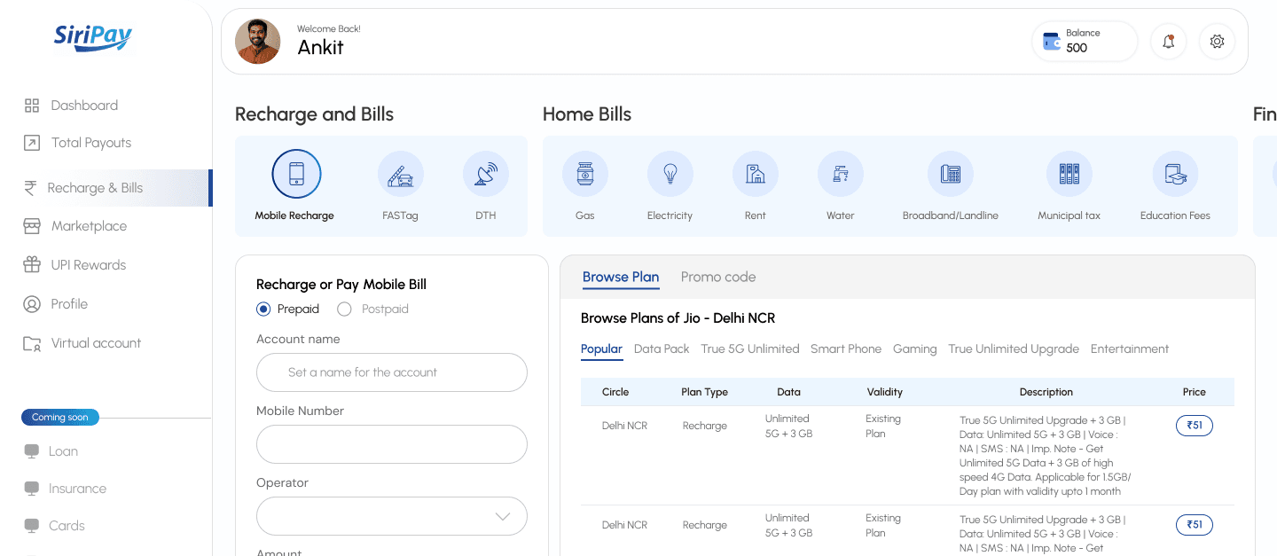 BillPayments Dashboard